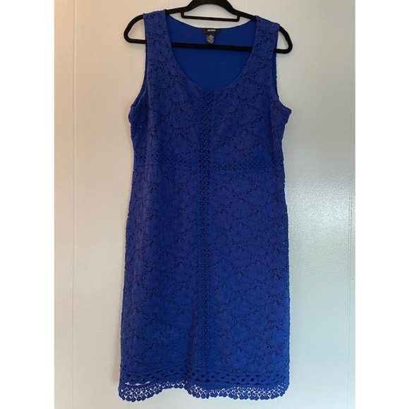 Alfani Royal‎ Blue Lace Sleeveless Dress Size Large - Picture 1 of 3